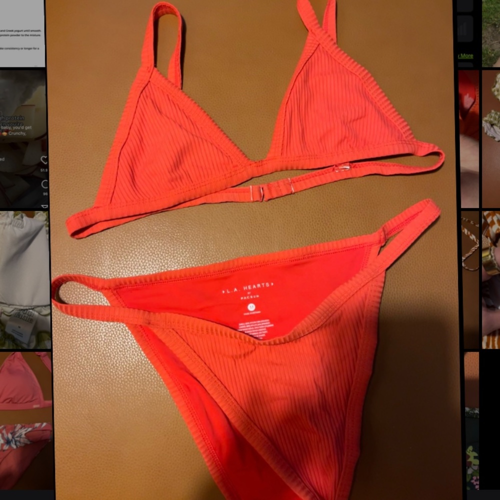 LA HEARTS PACSUN RED BIKINI RIBBED S/M